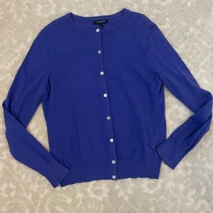 Womens land end long sleeve cardigan sweater purple blue S